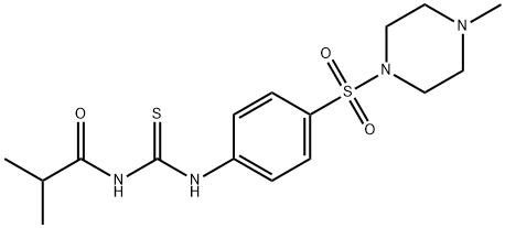 2-methyl-N-[({4-[(4-methyl-1-piperazinyl)sulfonyl]phenyl}amino)carbonothioyl]propanamide Struktur