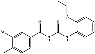 3-bromo-N-{[(2-ethoxyphenyl)amino]carbonothioyl}-4-methylbenzamide Struktur