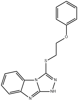 3-(2-Phenoxy-ethylsulfanyl)-9H-benzo[4,5]imidazo[2,1-c][1,2,4]triazole Struktur