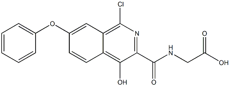 Glycine, N-[(1-chloro-4-hydroxy-7-phenoxy-3-isoquinolinyl)carbonyl]- Struktur