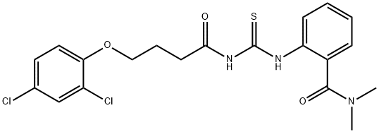 2-[({[4-(2,4-dichlorophenoxy)butanoyl]amino}carbonothioyl)amino]-N,N-dimethylbenzamide Struktur