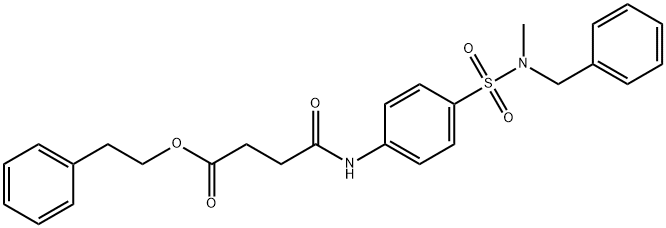 2-phenylethyl 4-[4-[benzyl(methyl)sulfamoyl]anilino]-4-oxobutanoate Struktur