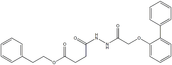 2-phenylethyl 4-oxo-4-[2-[2-(2-phenylphenoxy)acetyl]hydrazinyl]butanoate Struktur