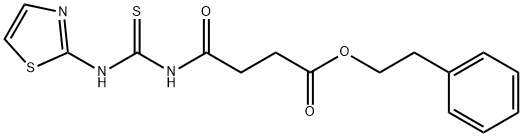 2-phenylethyl 4-oxo-4-(1,3-thiazol-2-ylcarbamothioylamino)butanoate Struktur