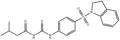 N-({[4-(2,3-dihydro-1H-indol-1-ylsulfonyl)phenyl]amino}carbonothioyl)-3-methylbutanamide Struktur