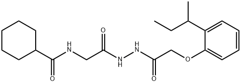 N-[2-[2-[2-(2-butan-2-ylphenoxy)acetyl]hydrazinyl]-2-oxoethyl]cyclohexanecarboxamide Struktur