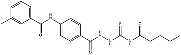 3-methyl-N-[4-({2-[(pentanoylamino)carbonothioyl]hydrazino}carbonyl)phenyl]benzamide Struktur