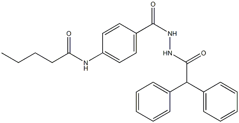 N-[4-[[(2,2-diphenylacetyl)amino]carbamoyl]phenyl]pentanamide Struktur