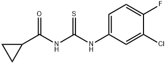 N-[(3-chloro-4-fluorophenyl)carbamothioyl]cyclopropanecarboxamide Struktur