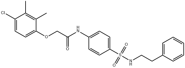 2-(4-chloro-2,3-dimethylphenoxy)-N-[4-(2-phenylethylsulfamoyl)phenyl]acetamide Struktur