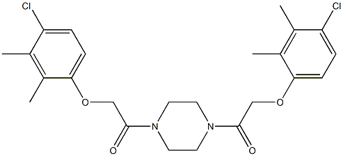 2-(4-chloro-2,3-dimethylphenoxy)-1-[4-[2-(4-chloro-2,3-dimethylphenoxy)acetyl]piperazin-1-yl]ethanone Struktur