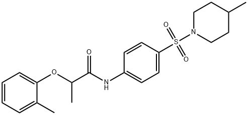 2-(2-methylphenoxy)-N-[4-(4-methylpiperidin-1-yl)sulfonylphenyl]propanamide Struktur