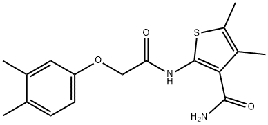 2-{[(3,4-dimethylphenoxy)acetyl]amino}-4,5-dimethyl-3-thiophenecarboxamide Struktur