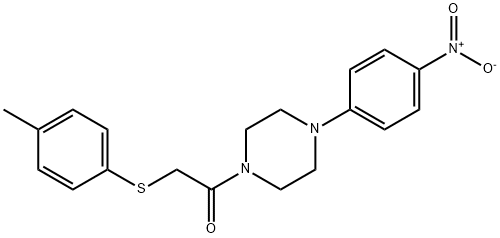 2-[(4-methylphenyl)sulfanyl]-1-[4-(4-nitrophenyl)piperazin-1-yl]ethanone Struktur