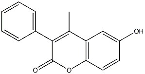 6-hydroxy-4-methyl-3-phenylchromen-2-one Struktur