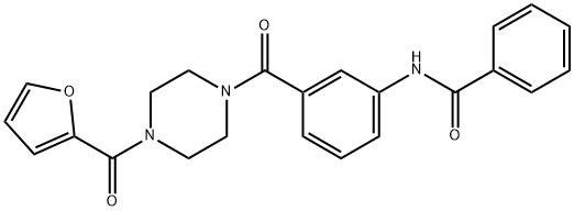 N-[3-[4-(furan-2-carbonyl)piperazine-1-carbonyl]phenyl]benzamide Struktur