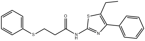 N-(5-ethyl-4-phenyl-1,3-thiazol-2-yl)-3-phenylsulfanylpropanamide Struktur