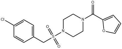 [4-[(4-chlorophenyl)methylsulfonyl]piperazin-1-yl]-(furan-2-yl)methanone Struktur