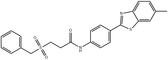 3-(benzylsulfonyl)-N-[4-(6-methyl-1,3-benzothiazol-2-yl)phenyl]propanamide Struktur