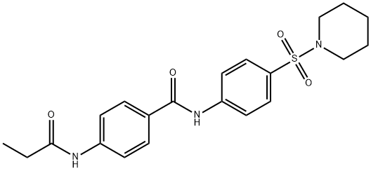 N-(4-piperidin-1-ylsulfonylphenyl)-4-(propanoylamino)benzamide Struktur