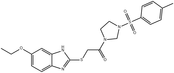 2-[(5-ethoxy-1H-benzimidazol-2-yl)sulfanyl]-1-{3-[(4-methylphenyl)sulfonyl]imidazolidin-1-yl}ethanone Struktur