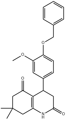 4-(3-methoxy-4-phenylmethoxyphenyl)-7,7-dimethyl-3,4,6,8-tetrahydro-1H-quinoline-2,5-dione Struktur