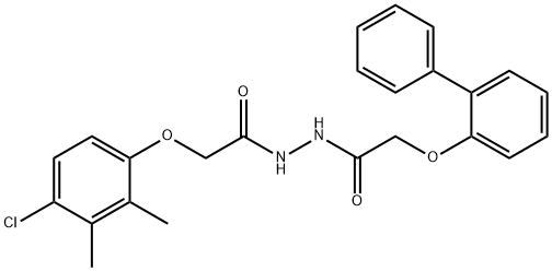 2-(4-chloro-2,3-dimethylphenoxy)-N'-[2-(2-phenylphenoxy)acetyl]acetohydrazide Struktur