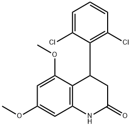 4-(2,6-dichlorophenyl)-5,7-dimethoxy-3,4-dihydro-1H-quinolin-2-one Struktur