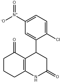 4-(2-chloro-5-nitrophenyl)-1,3,4,6,7,8-hexahydroquinoline-2,5-dione Struktur