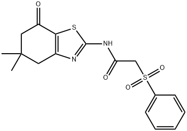 N-(5,5-dimethyl-7-oxo-4,5,6,7-tetrahydro-1,3-benzothiazol-2-yl)-2-(phenylsulfonyl)acetamide Struktur