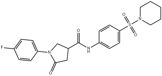 1-(4-fluorophenyl)-5-oxo-N-(4-piperidin-1-ylsulfonylphenyl)pyrrolidine-3-carboxamide Struktur