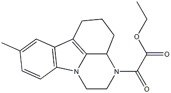 (8-Methyl-1,2,3a,4,5,6-hexahydro-pyrazino[3,2,1-jk]carbazol-3-yl)-oxo-acetic acid ethyl ester Struktur