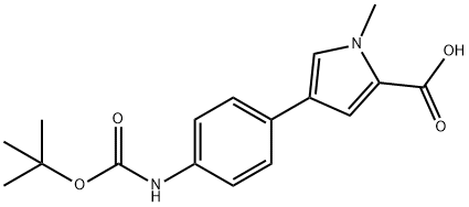 4-(4-(Tert-Butoxycarbonylamino)Phenyl)-1-Methyl-1H-Pyrrole-2-Carboxylic Acid Struktur