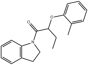 1-[2-(2-methylphenoxy)butanoyl]indoline Struktur