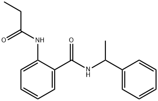 N-(1-phenylethyl)-2-(propanoylamino)benzamide Struktur