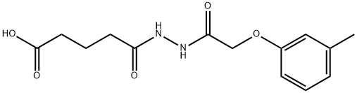 5-{2-[(3-methylphenoxy)acetyl]hydrazino}-5-oxopentanoic acid Struktur