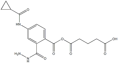 5-[2-[4-(cyclopropanecarbonylamino)benzoyl]hydrazinyl]-5-oxopentanoic acid Struktur