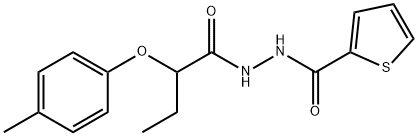 N'-[2-(4-methylphenoxy)butanoyl]thiophene-2-carbohydrazide Struktur