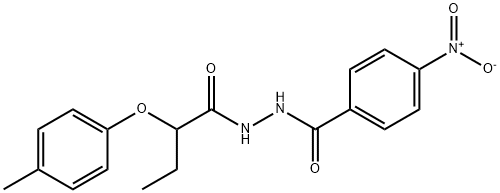 N'-[2-(4-methylphenoxy)butanoyl]-4-nitrobenzohydrazide Struktur