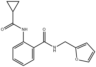 2-(cyclopropanecarbonylamino)-N-(furan-2-ylmethyl)benzamide Struktur