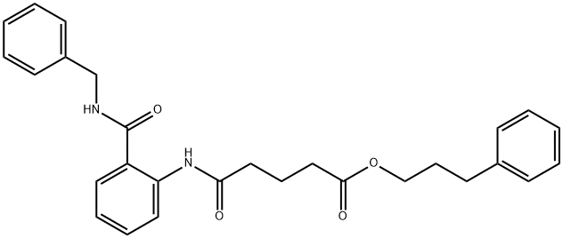 3-phenylpropyl 5-[2-(benzylcarbamoyl)anilino]-5-oxopentanoate Struktur