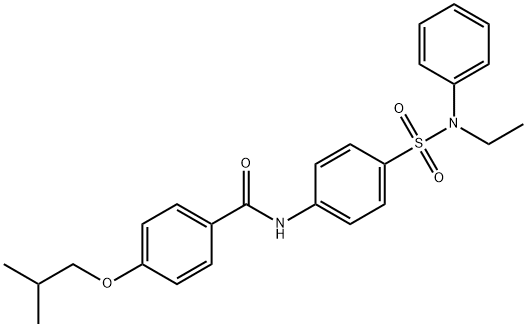 N-[4-[ethyl(phenyl)sulfamoyl]phenyl]-4-(2-methylpropoxy)benzamide Struktur