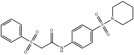 2-(benzenesulfonyl)-N-(4-piperidin-1-ylsulfonylphenyl)acetamide Struktur