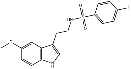 4-fluoro-N-[2-(5-methoxy-1H-indol-3-yl)ethyl]benzenesulfonamide Struktur