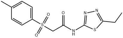 N-(5-ethyl-1,3,4-thiadiazol-2-yl)-2-(4-methylphenyl)sulfonylacetamide Struktur