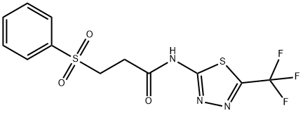 3-(benzenesulfonyl)-N-[5-(trifluoromethyl)-1,3,4-thiadiazol-2-yl]propanamide Struktur