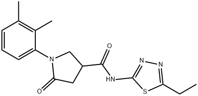 1-(2,3-dimethylphenyl)-N-(5-ethyl-1,3,4-thiadiazol-2-yl)-5-oxopyrrolidine-3-carboxamide Struktur