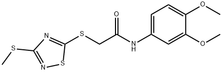 N-(3,4-dimethoxyphenyl)-2-{[3-(methylsulfanyl)-1,2,4-thiadiazol-5-yl]sulfanyl}acetamide Struktur