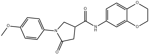 N-(2,3-dihydro-1,4-benzodioxin-6-yl)-1-(4-methoxyphenyl)-5-oxopyrrolidine-3-carboxamide Struktur