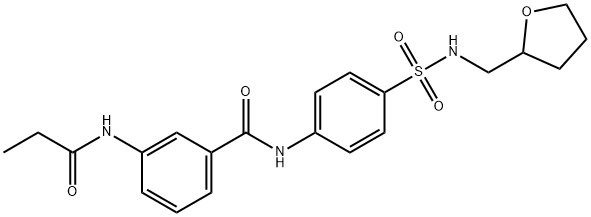 N-[4-(oxolan-2-ylmethylsulfamoyl)phenyl]-3-(propanoylamino)benzamide Struktur